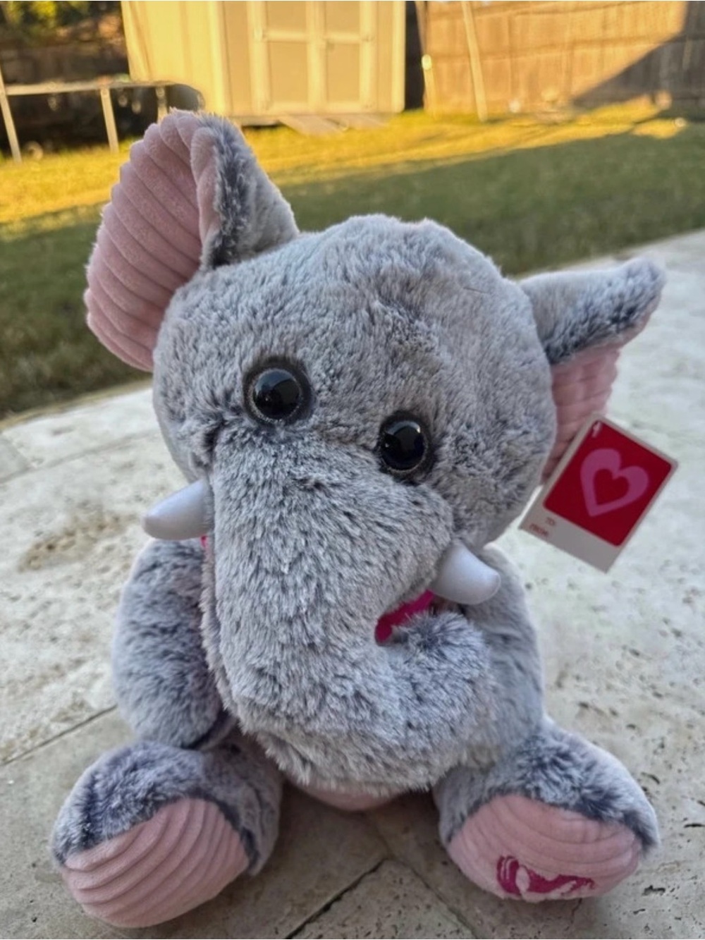 NWT Walmart Frost Elephant Sitting Pink Plush Elephant Stuffed Animal Soft
